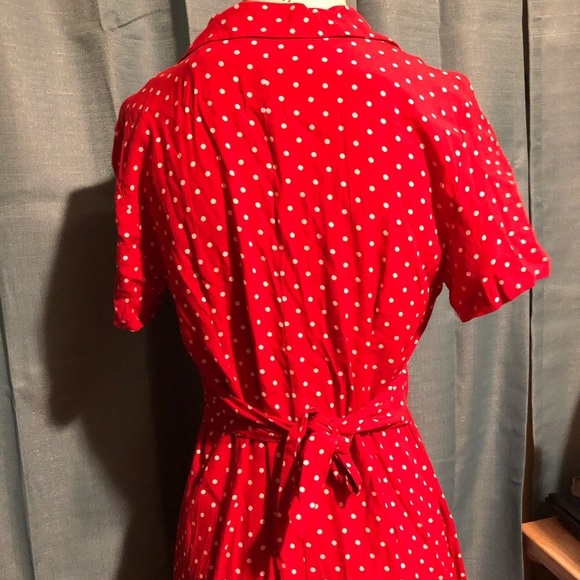 Vintage R&K Originals Red Polka Dot Dress - Picture 3 of 5